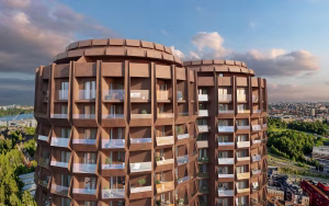 Visionsbild av brf-projektet Stadsljus. Pressbild OBOS